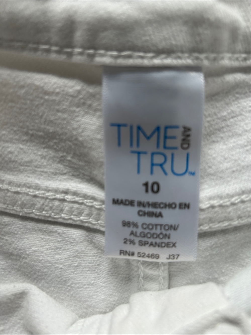 Time and Tru White Distressed Denim Cutoff Shorts - Picture 2 of 3